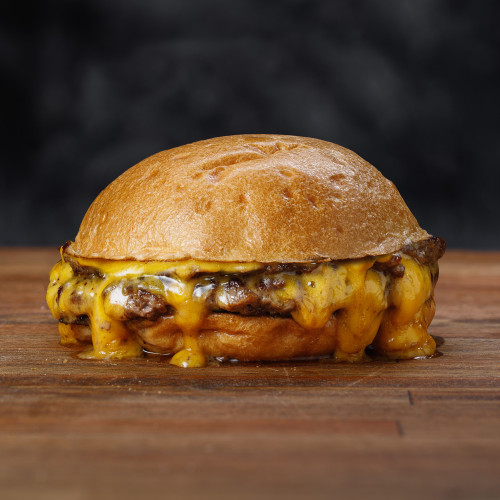 Cheese Burger Simple + Papas Fritas